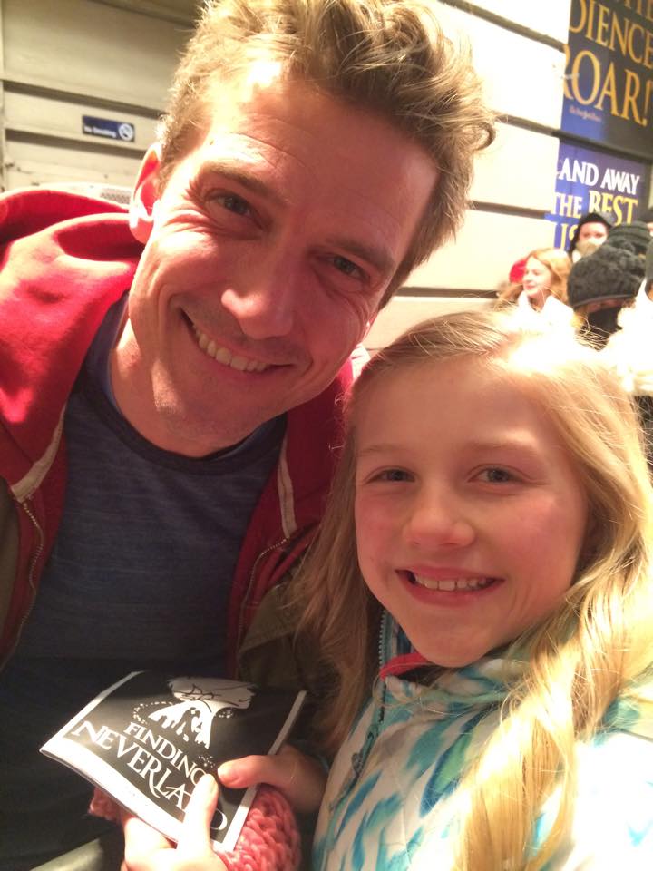 Broadway's "Finding Neverland" leading man Kevin Kern with Clara after the show