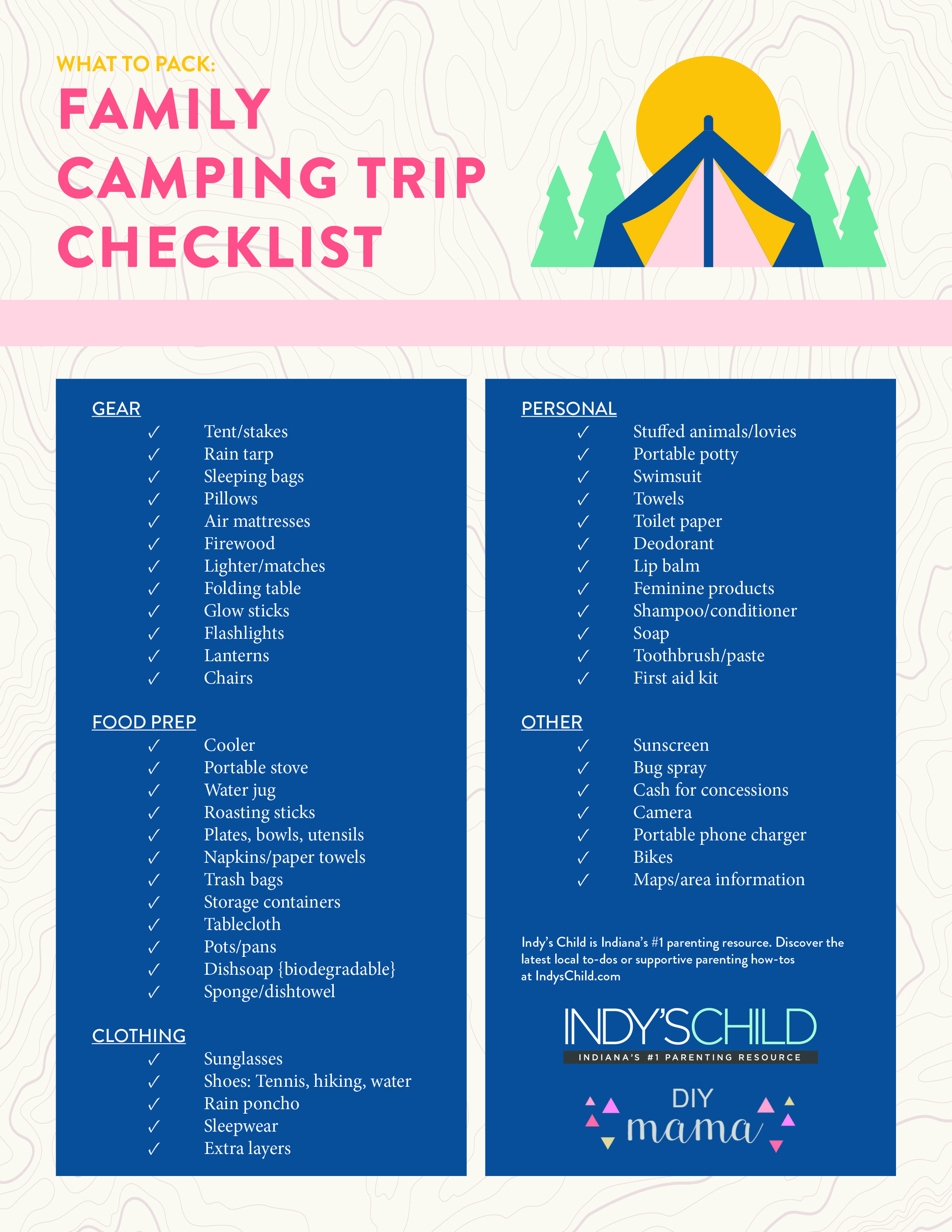 What to pack family camping checklist _ Indy's Child Magazine