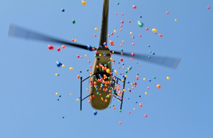 Helicopter easter egg drop