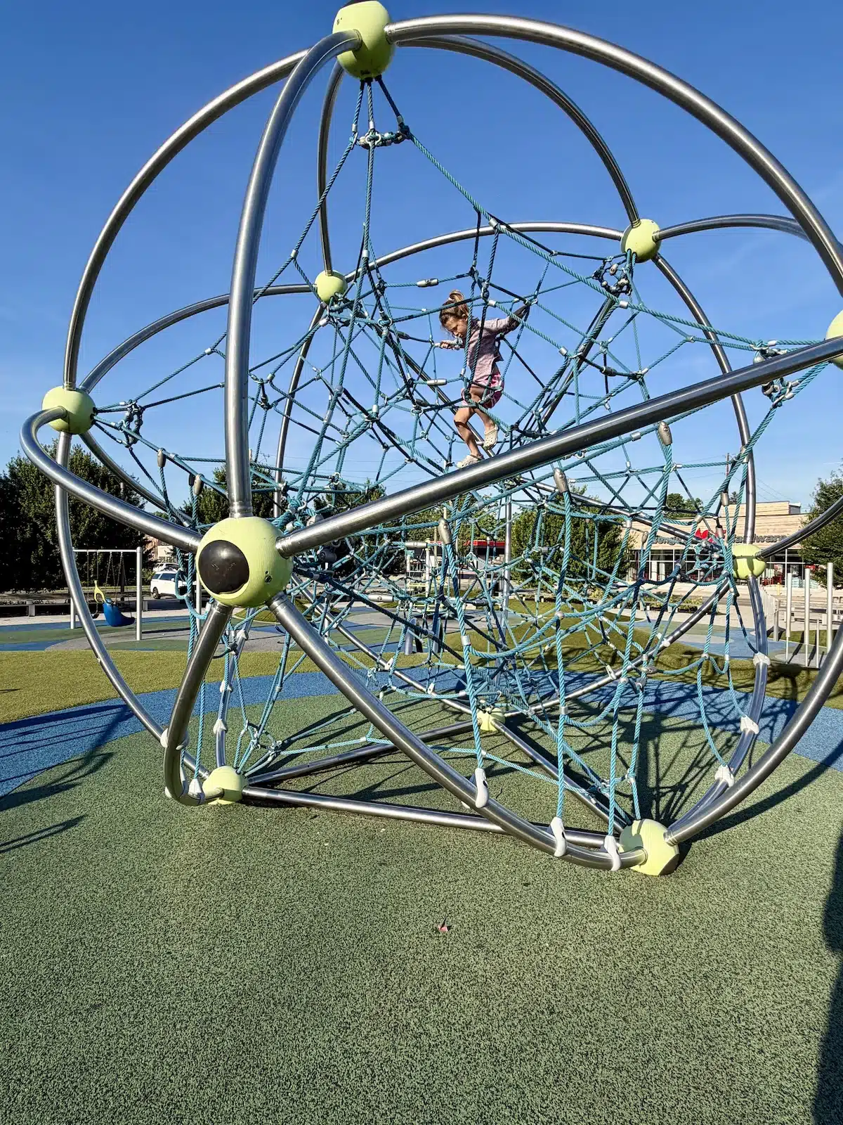 Tarkington Park & Playground in Indianapolis 3 Large rope climbing dome at Tarkington Park playground on the near north side of Indianapolis