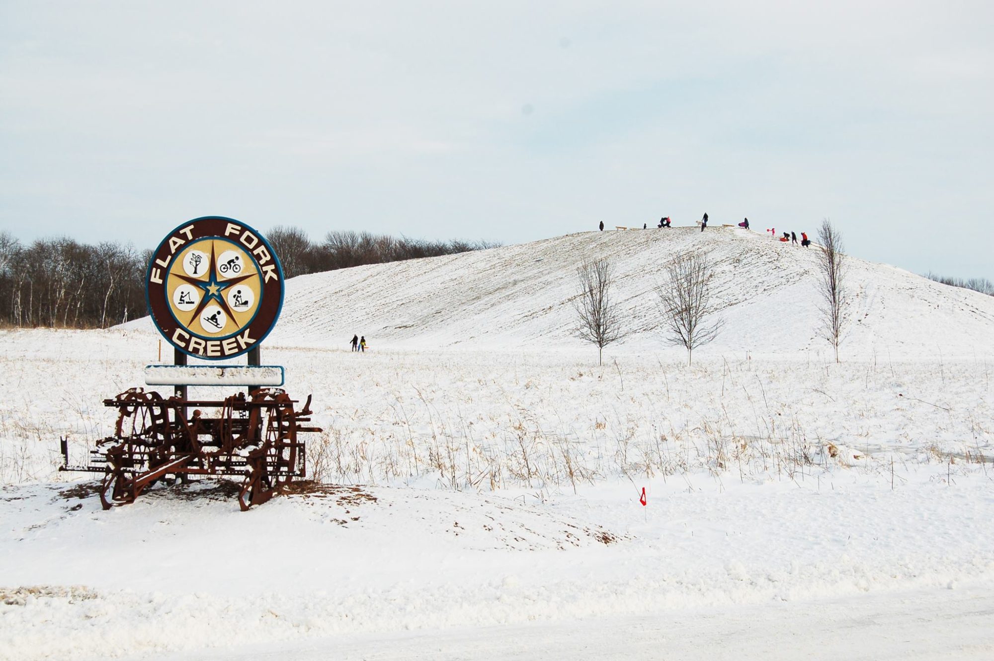 Sledding Hill Flat Fork Creek; Places to go sledding in Indianapolis