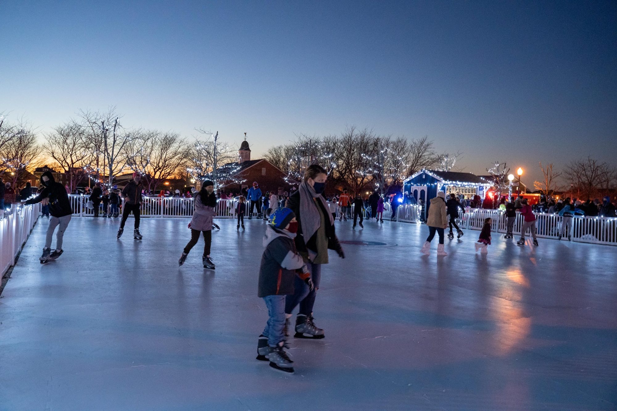 Ice Skating at Winterfest Lawrence Civic Plaza