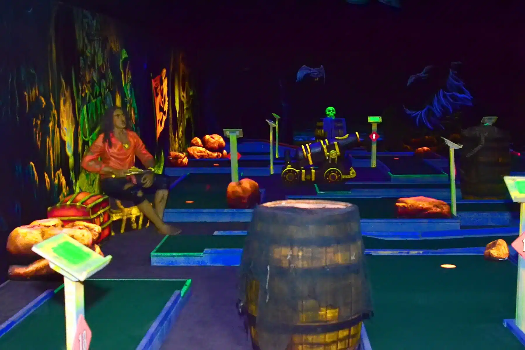 indoor mini golf at roller city in Indianapolis