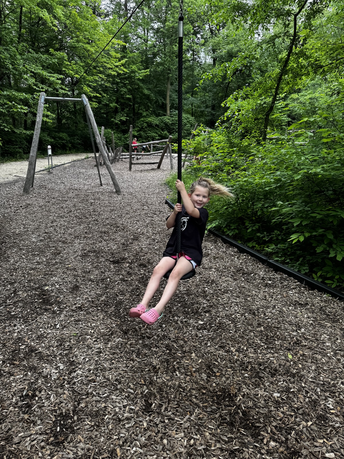 zip line at Nature Adventure Playground at Jill Perelman Pavilion