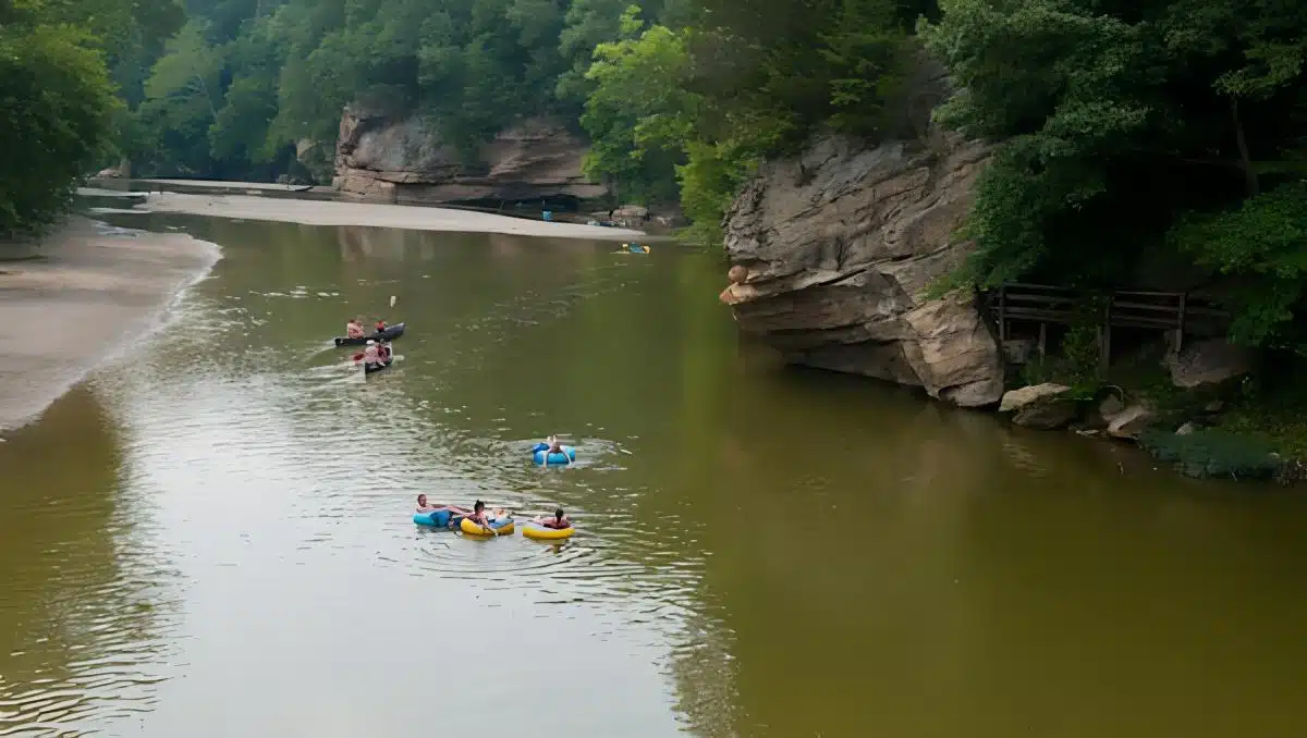 Float trip on Sugar Creek, tubing on Sugar Creek