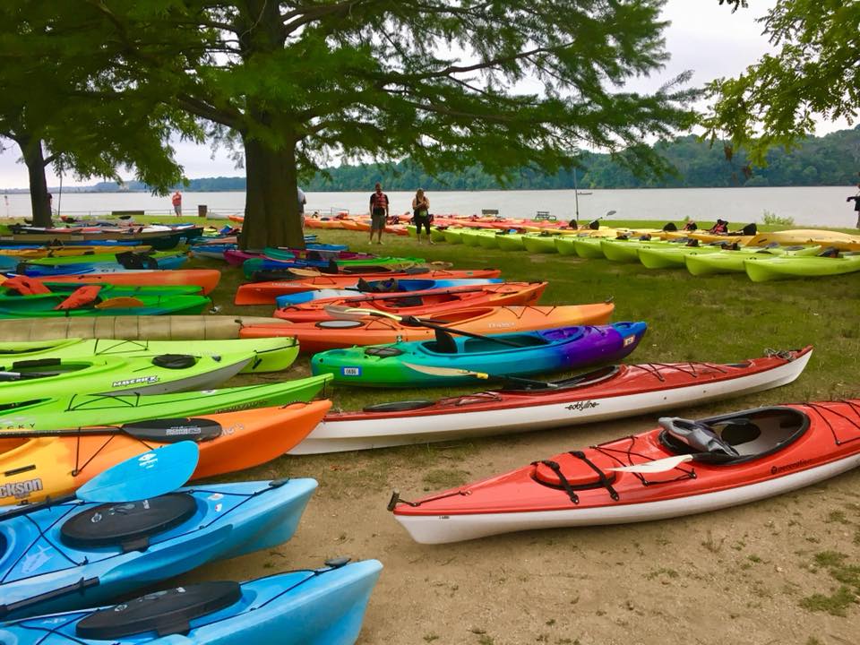 canoes, kayaks at eagle creek park beach