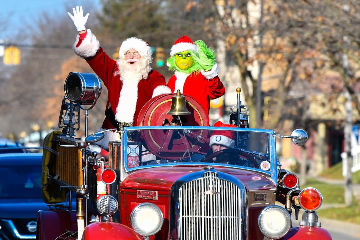 Things to Do This Weekend in Indianapolis with Kids (Nov 21-23, 2025) 3 ity of Carmel's Holiday at Carter Green, santa and the grinch ride a fire truck
