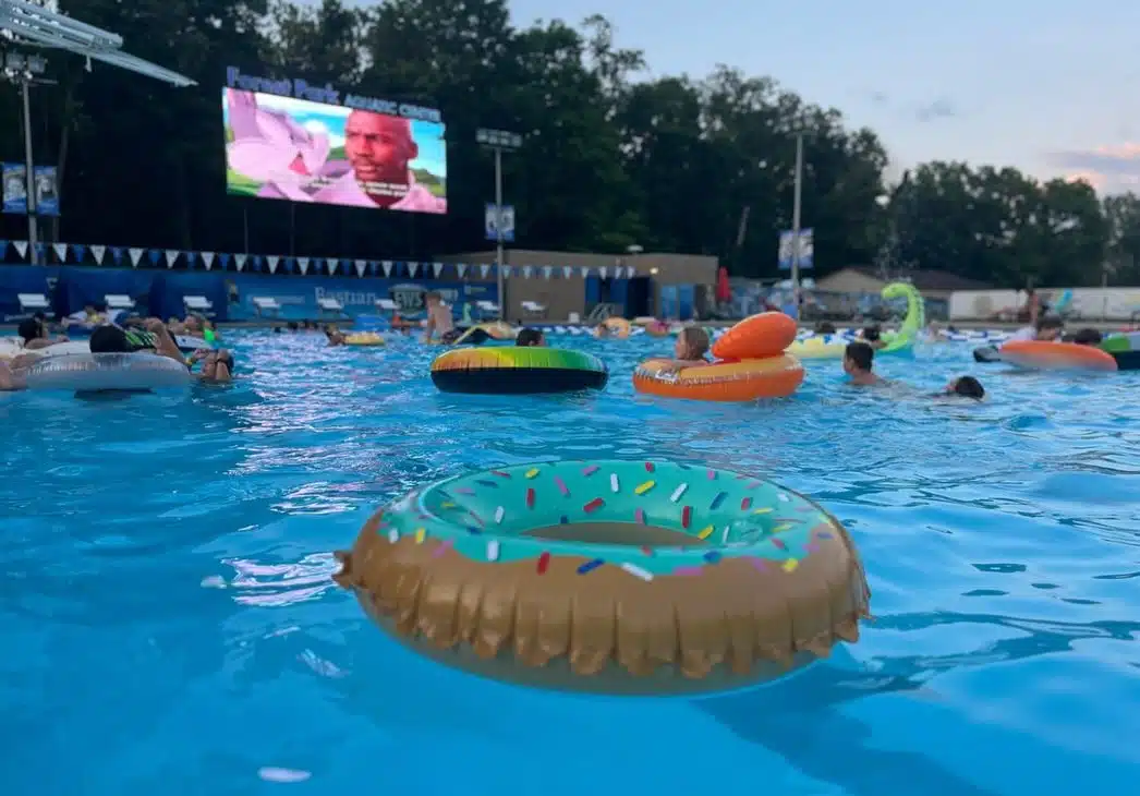 flix and float at Forest Park Aquatic Center