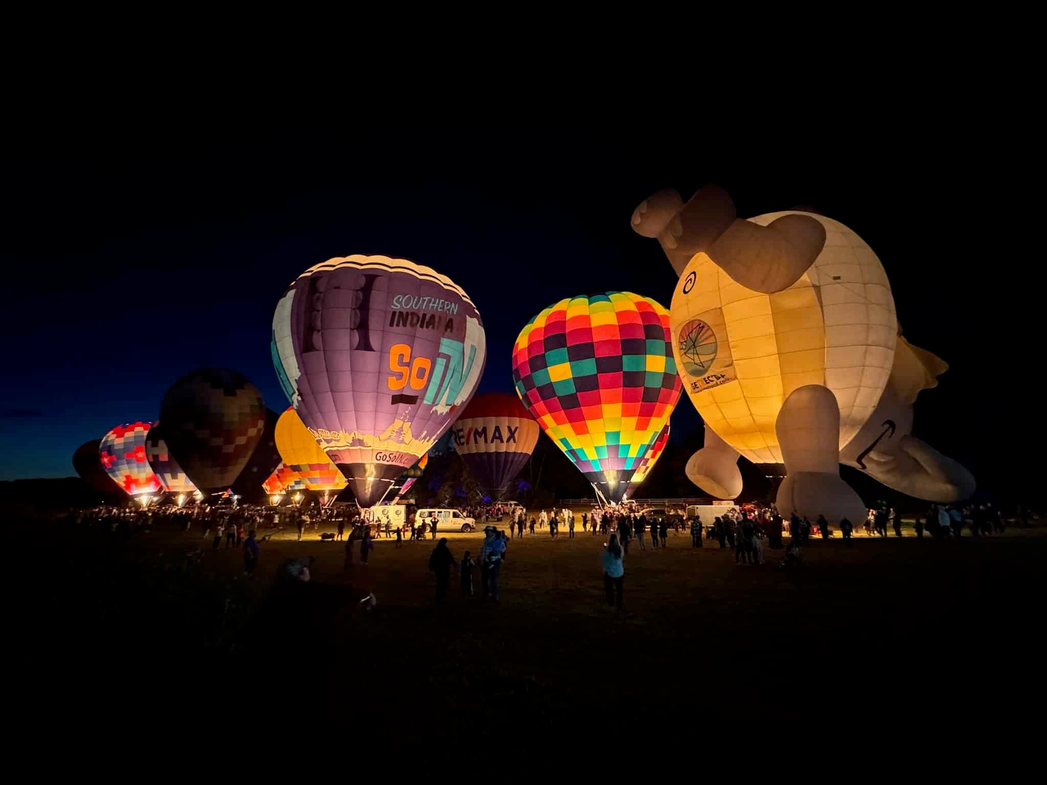 Jupiter Flights Balloon Festival Returns to Conner Prairie 2026 6 Kids and families waiting for the Jupiter Flights balloon glow at Conner Prairie