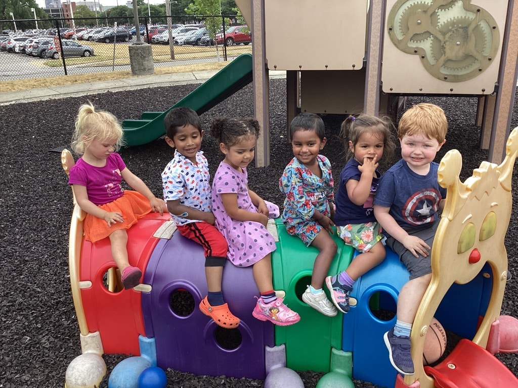Wee School Class on the Playground