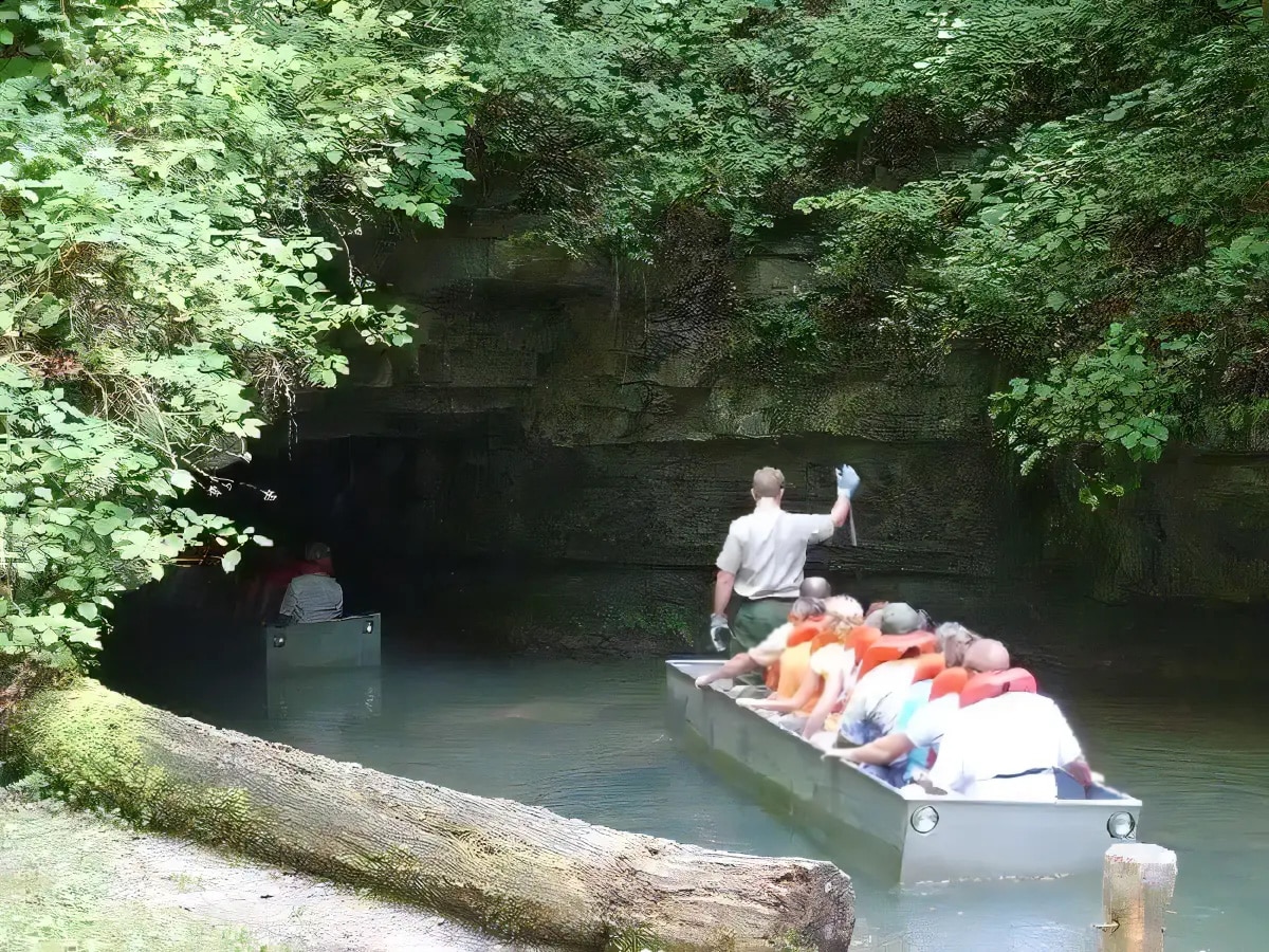 Cave tour at spring mill state park