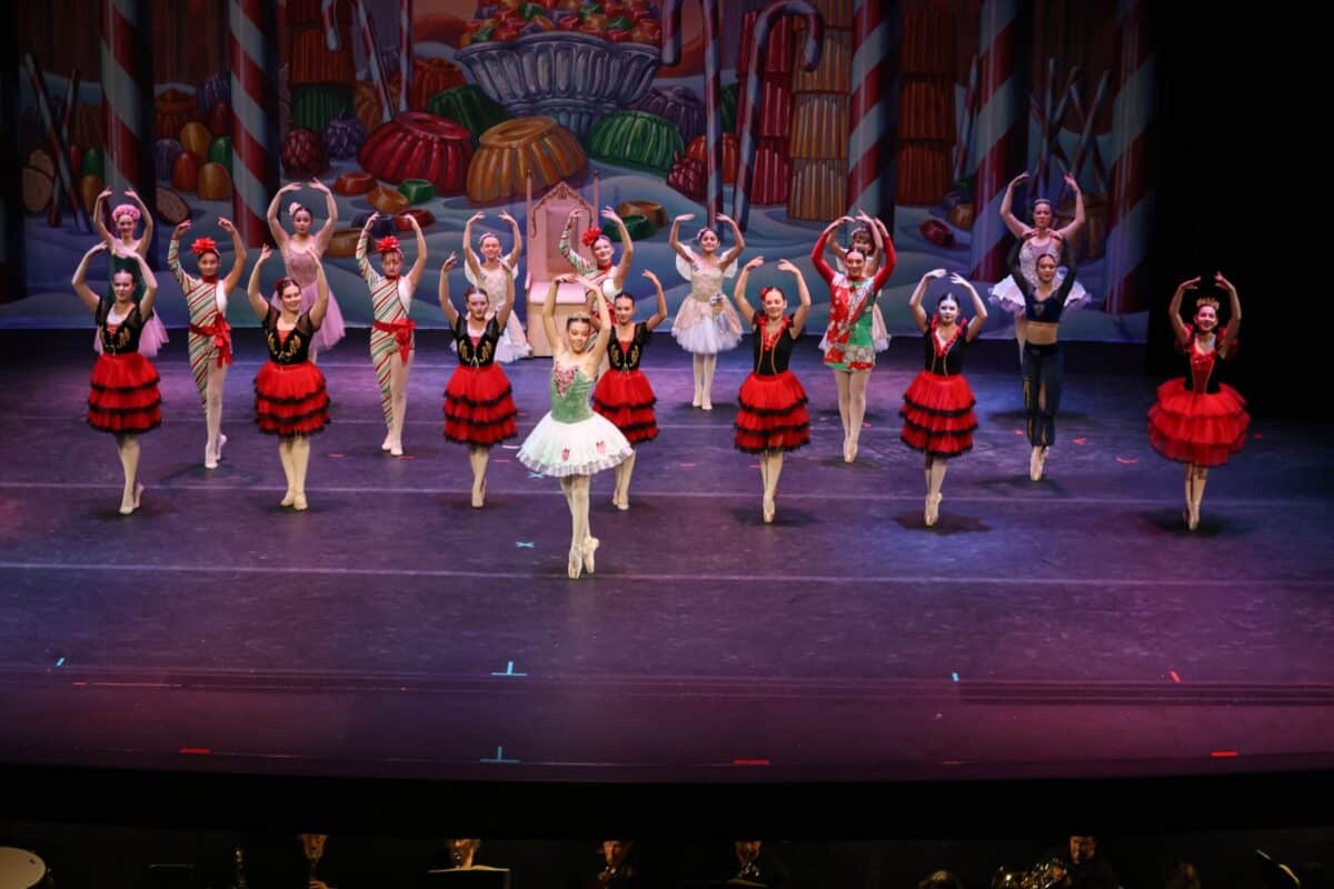 Young dancers on stage in The Children's Ballet production of The Nutcracker