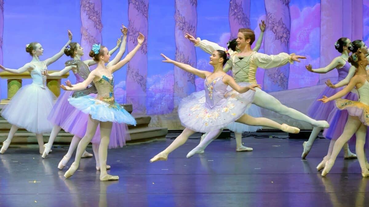 Dancers in the Waltz of the Flowers in Metropolitan Youth Ballet's The Nutcracker