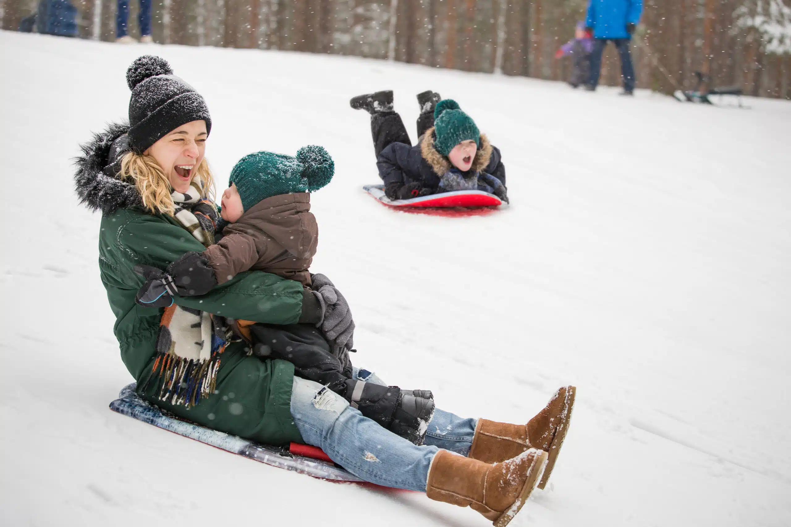 Snow sledding