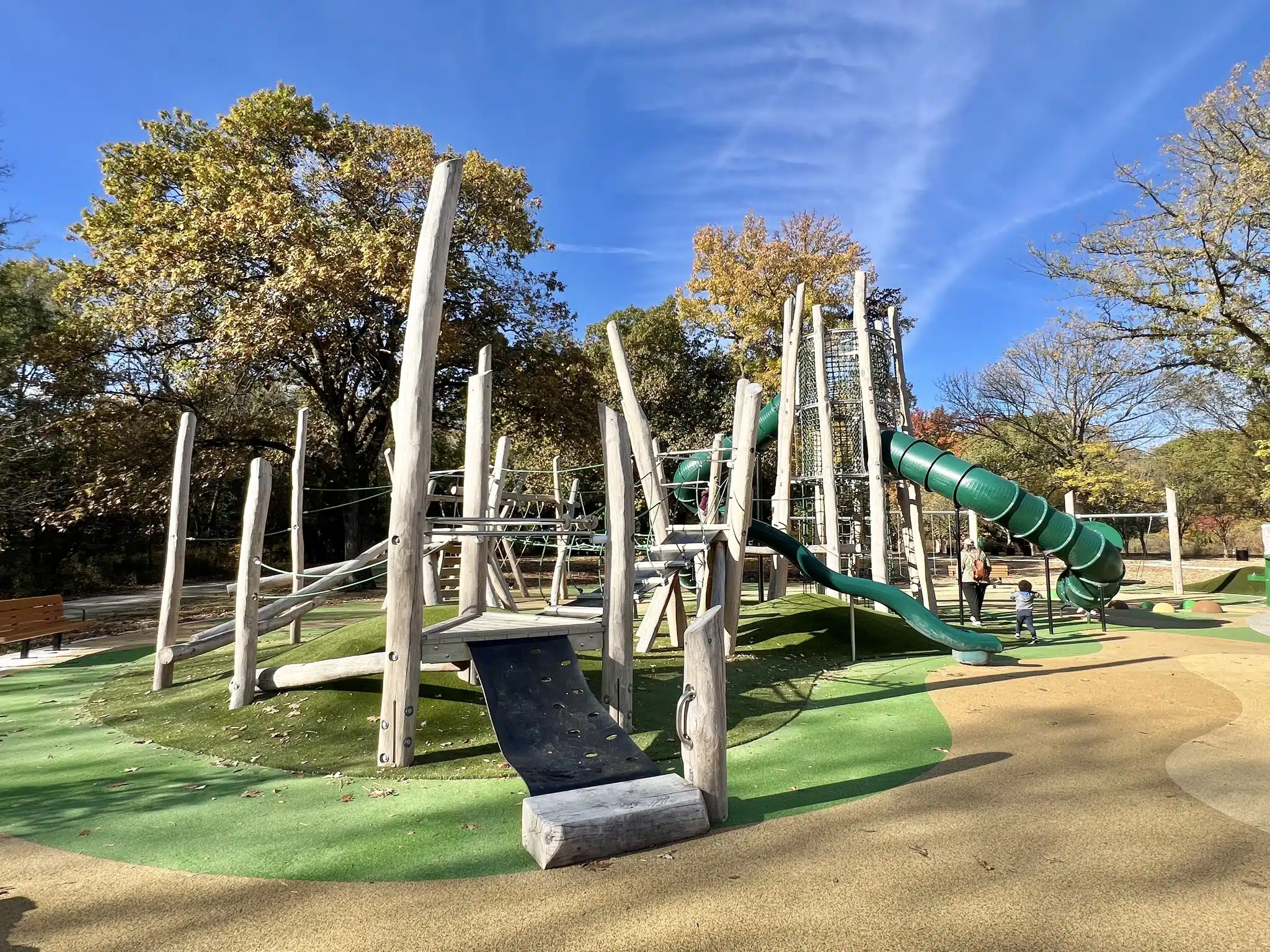 Nature-inspired playground at Holliday Park in Indianapolis