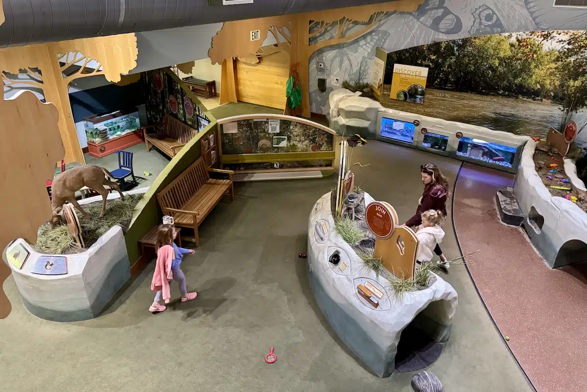 Aerial view of the Holliday Park Nature Center and surrounding parkland