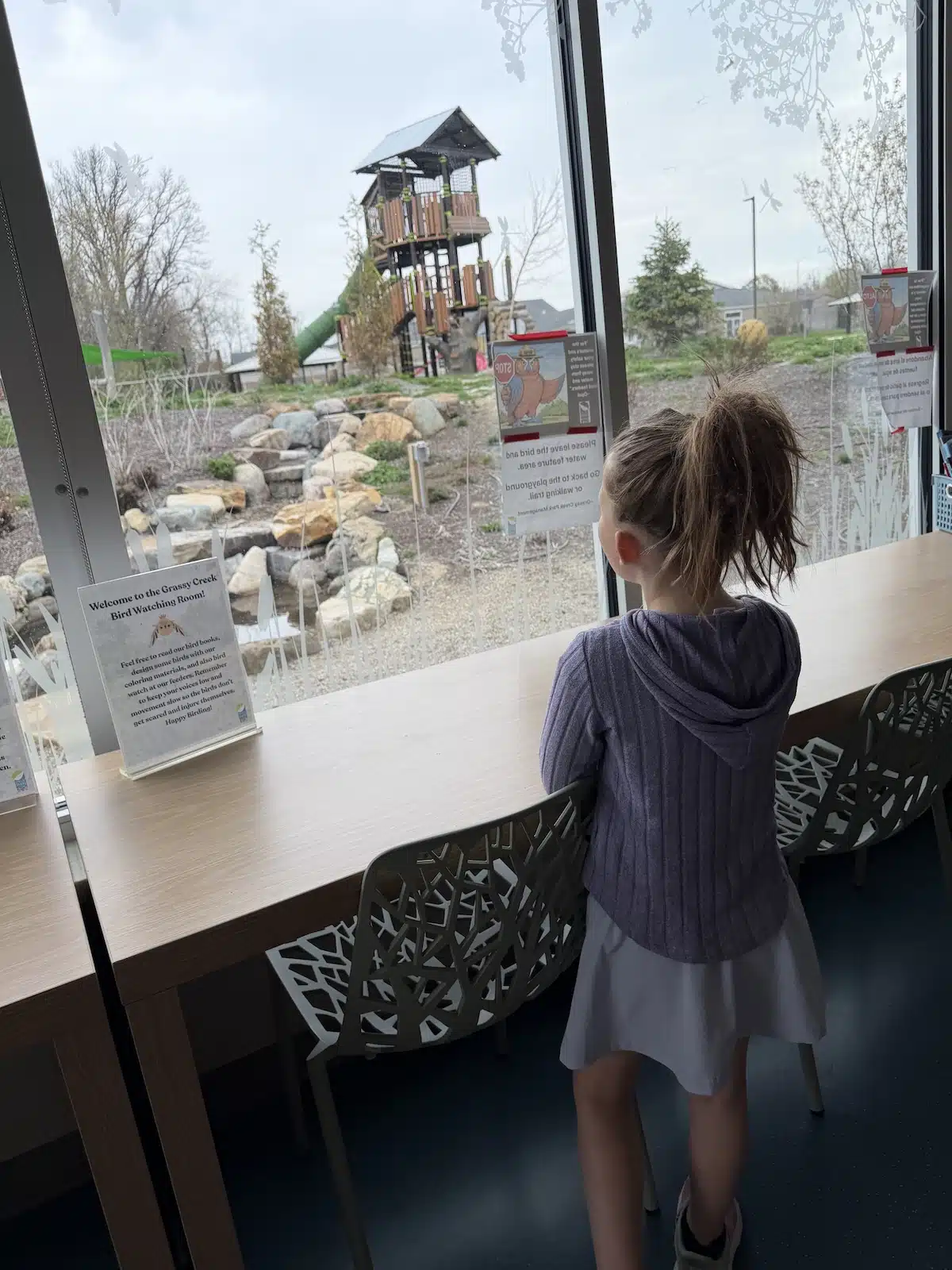 The bird room at the Grassy Creek Nature Center in Indianapolis