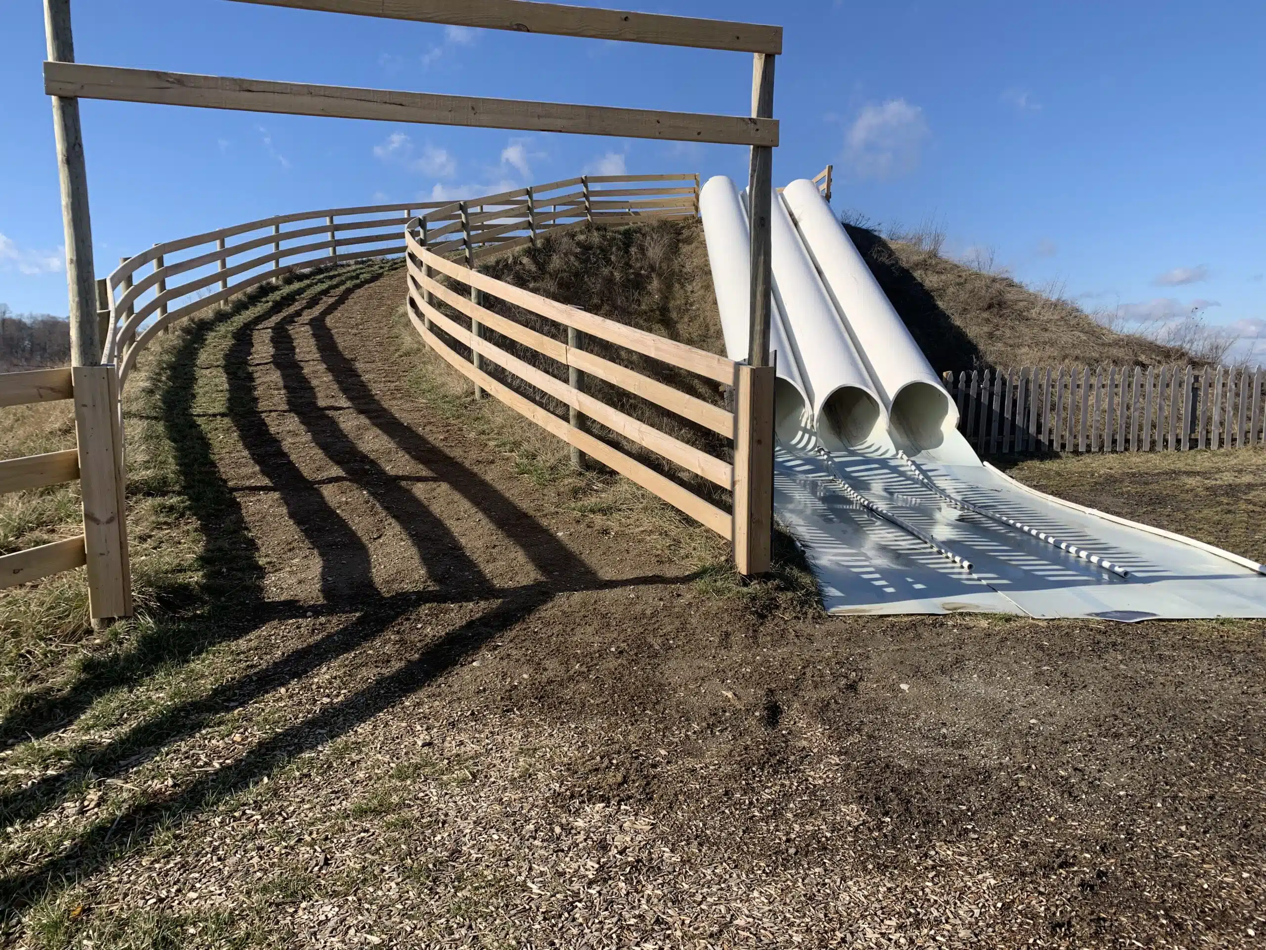 big slides at Tuttles Orchard
