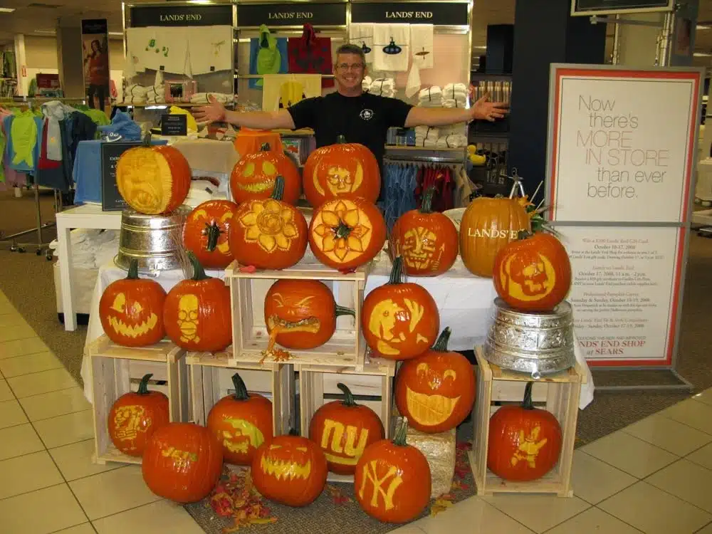 Pumpkin carving demonstration at the Suburban Indy Fall Home & Outdoor Living Show