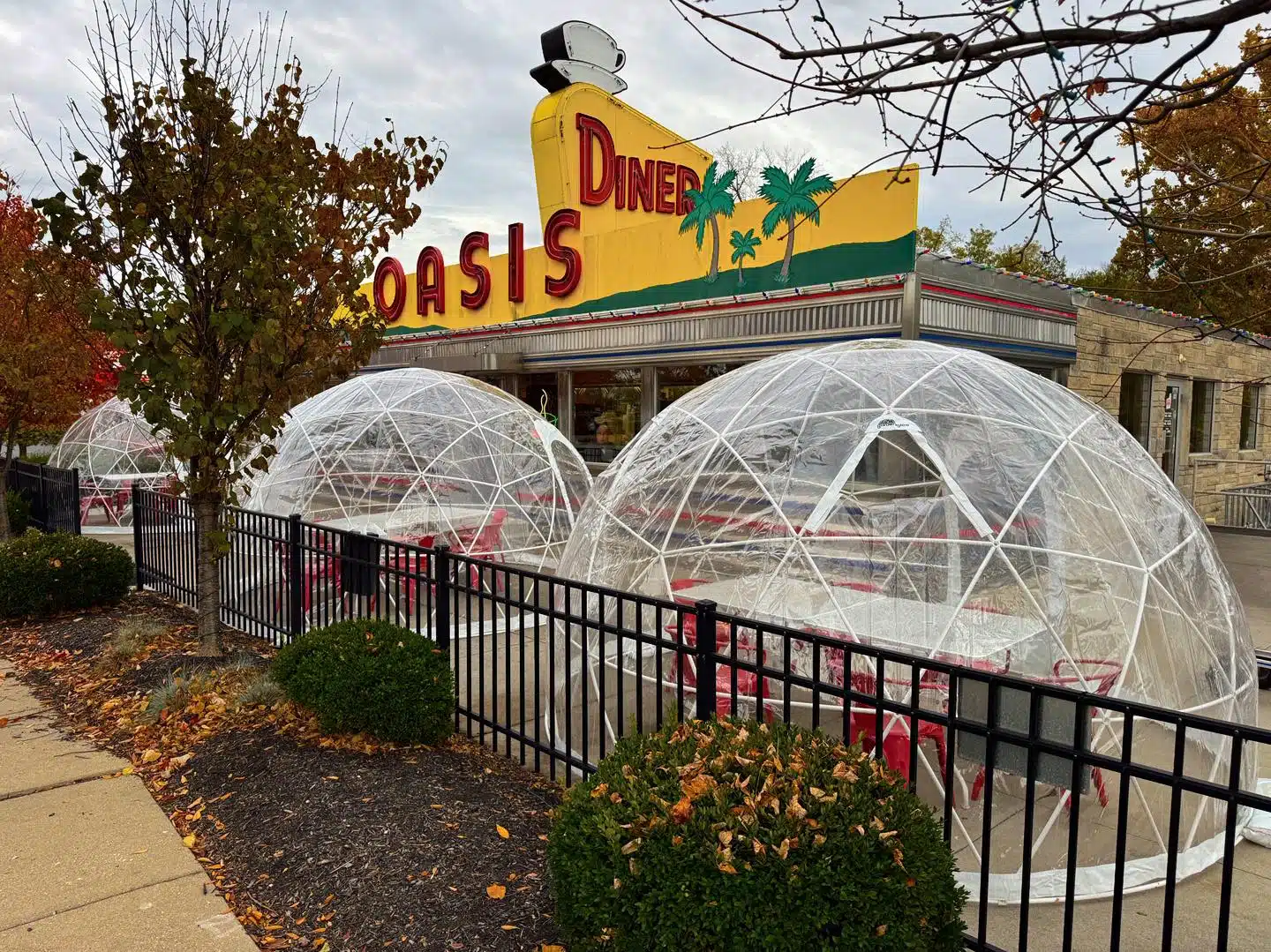 igloos at Oasis Diner