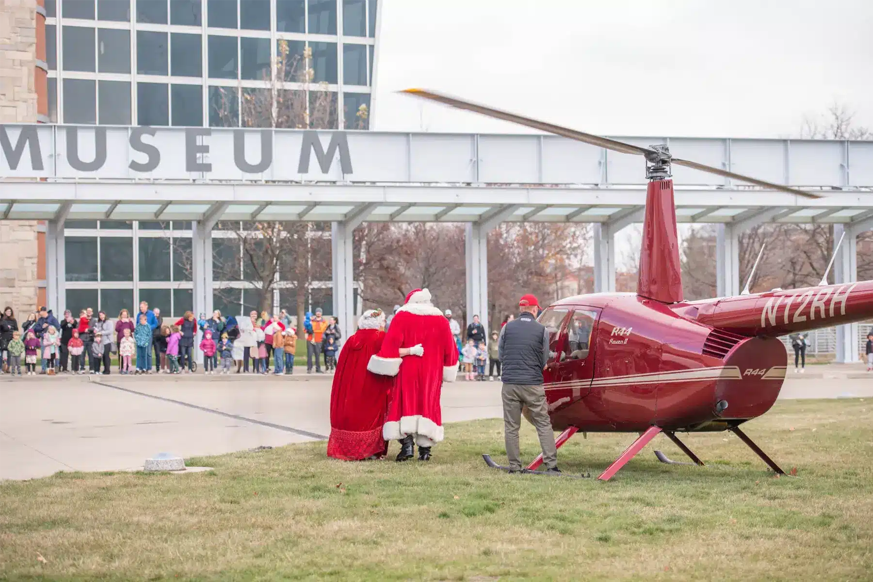 Celebration Crossing Opening Day: Santa Arrives by Helicopter