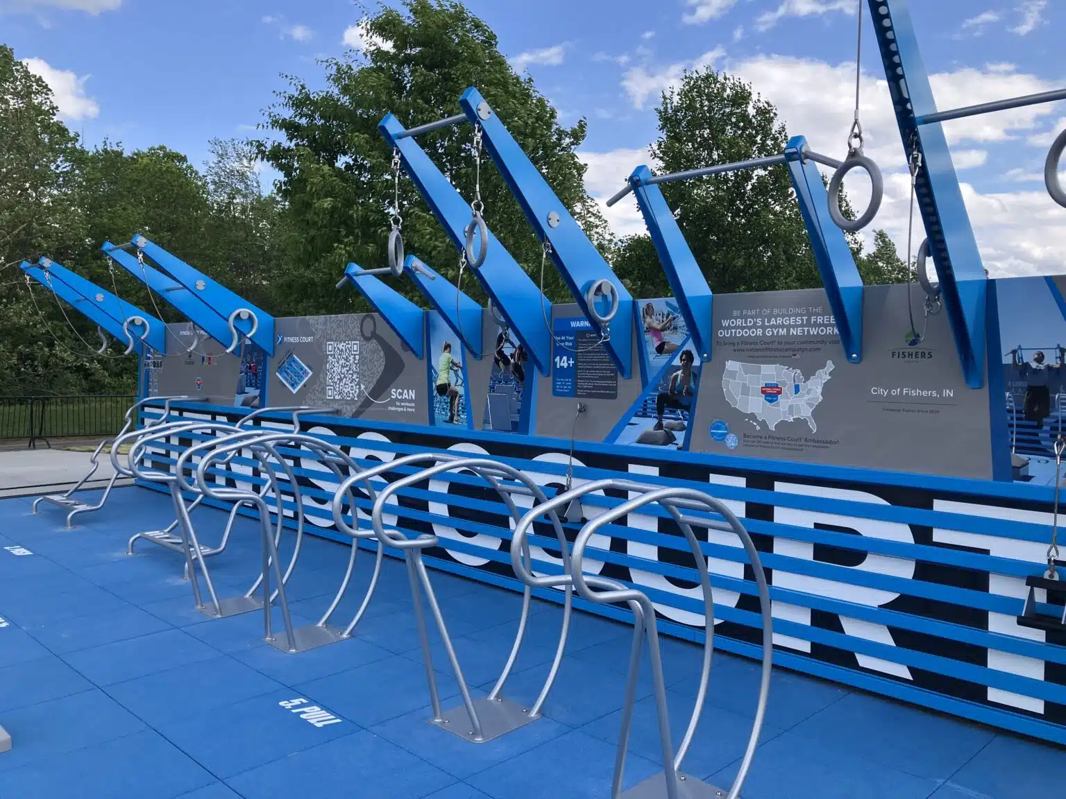 Top 15 Things to Do in Fishers with Kids (2025) 12 Teens using outdoor Fitness Court at Brooks School Park in Fishers