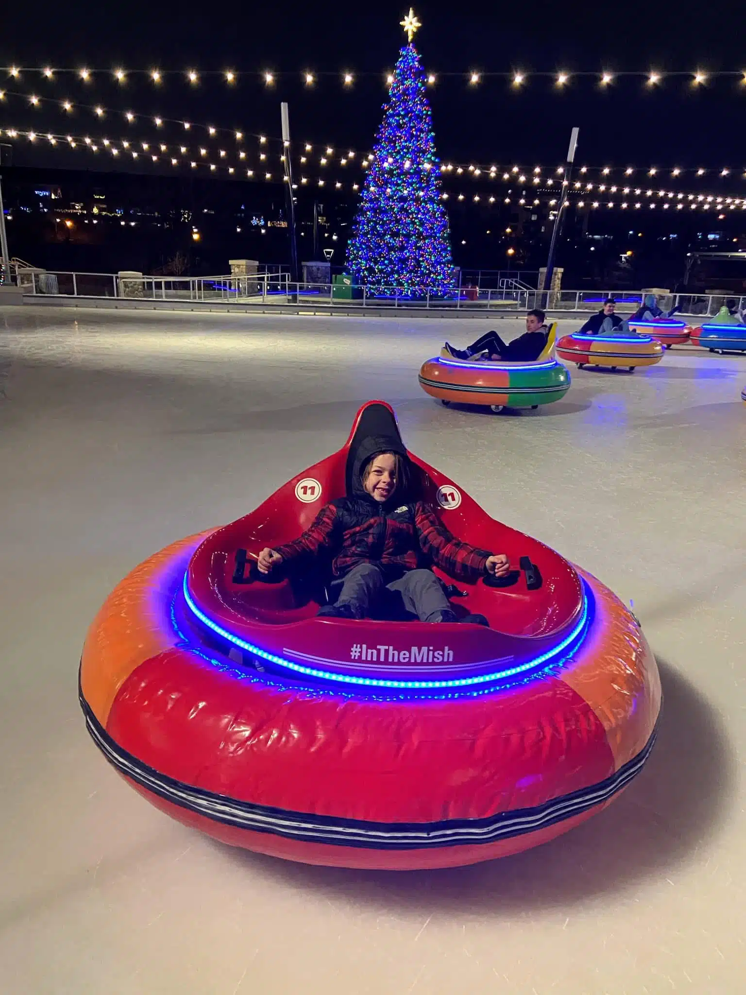 Ice bumper car attraction at Ironworks Ice Rink in Mishawaka, Indiana
