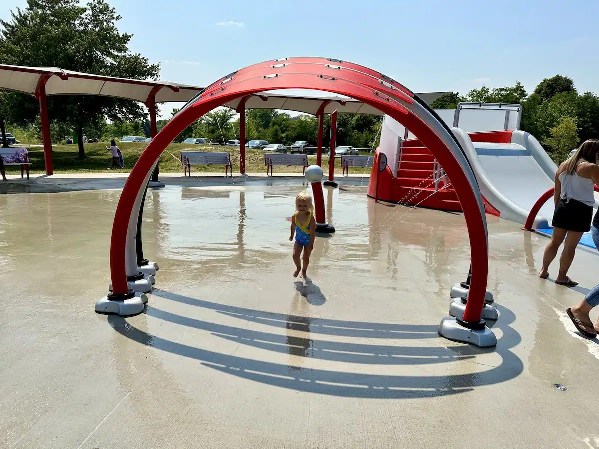 Lawrence W. Inlow Park Splash Pad in Carmel 6 water rainbow feature at Lawrence W. Inlow Park in Carmel Splash Pad