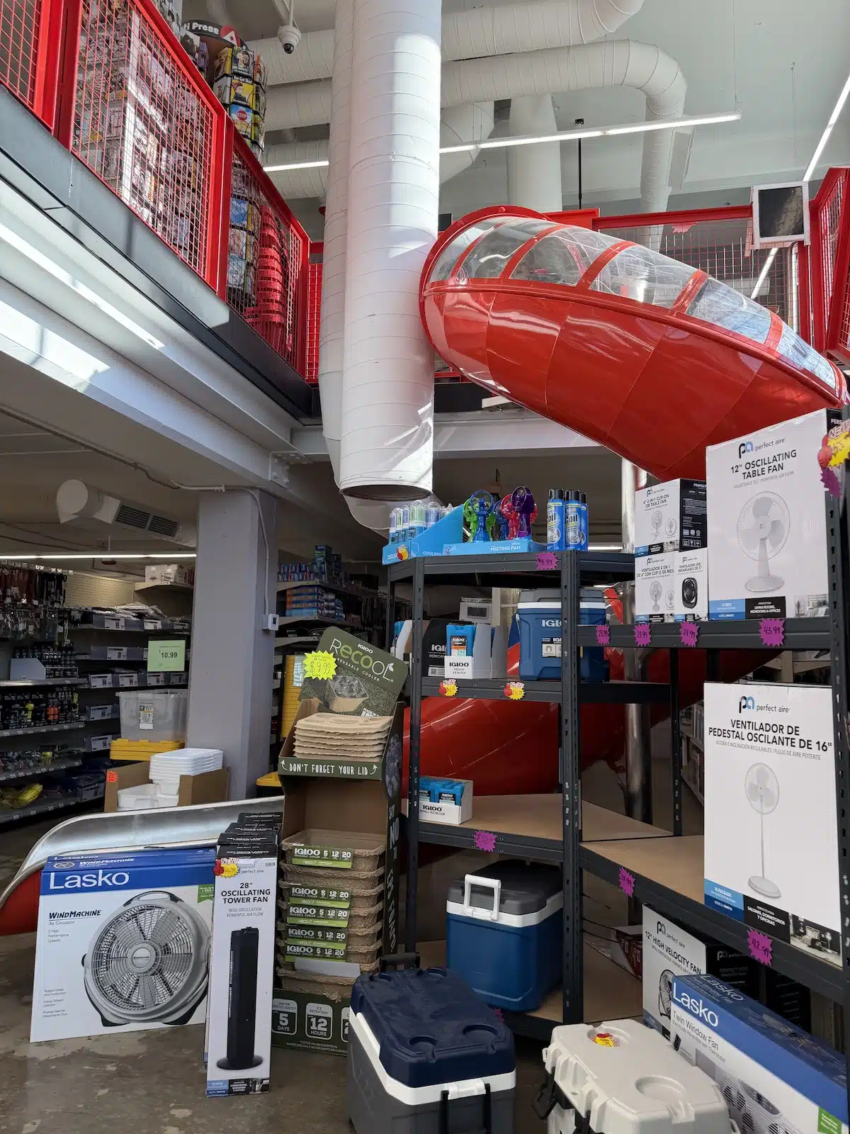 Ace Hardware With a Slide Inside in Indianapolis 4 Indoor spiral slide near the entrance of Benge's Ace Hardware in Butler-Tarkington