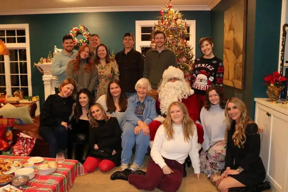 Barbara Wynne surrounded by many of her grandchildren