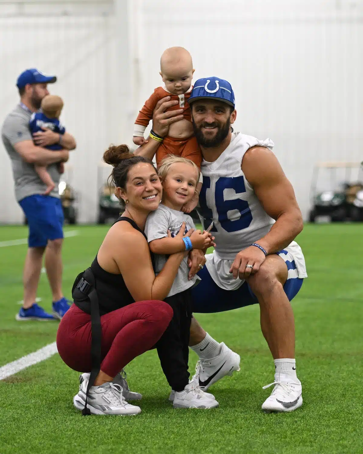 Indianapolis Colts long snapper Luke Rhodes with his family