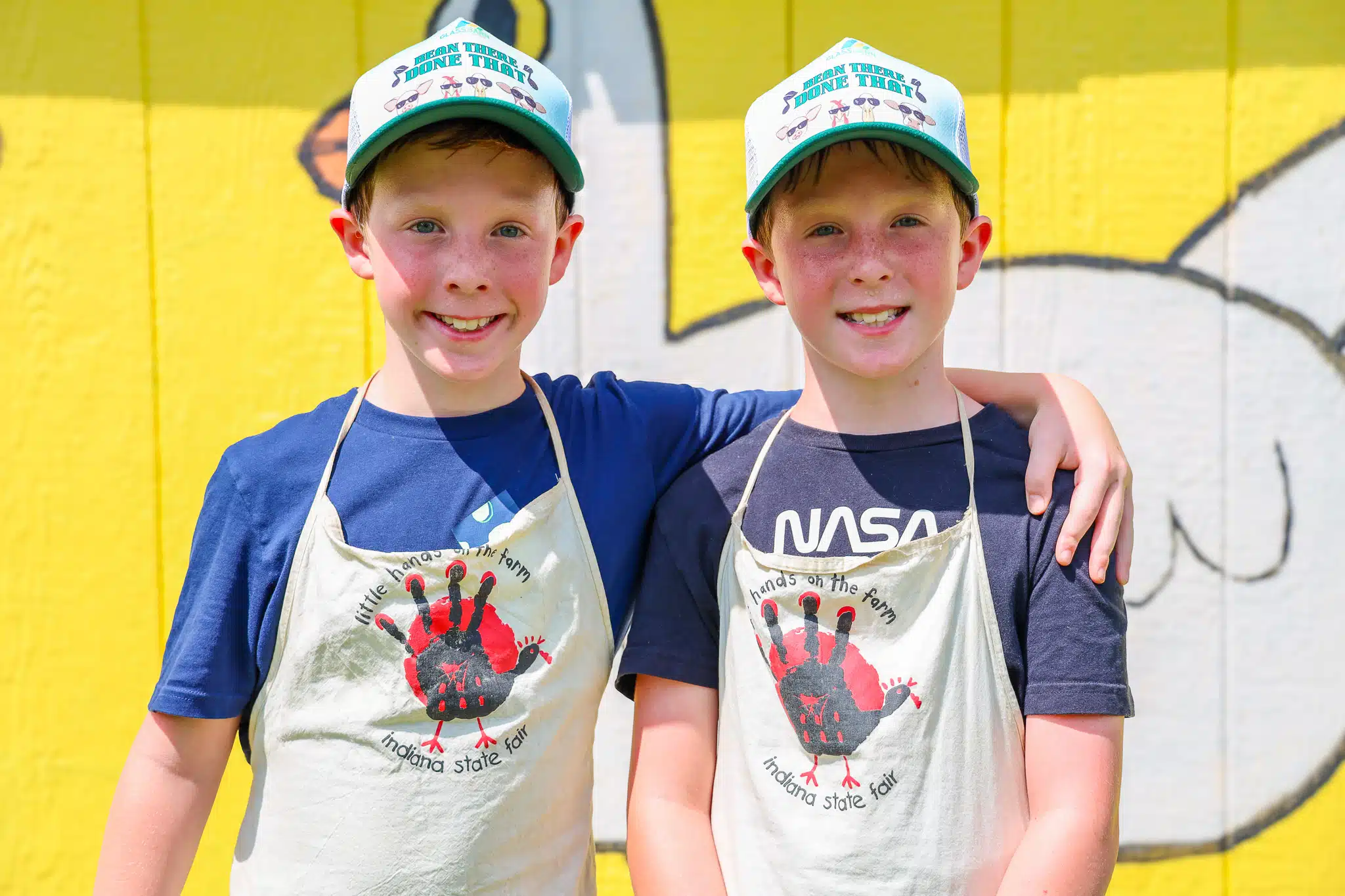 Two boys playing Wiffle ball at Schumacher Stadium during the 2026 Indiana State Fair