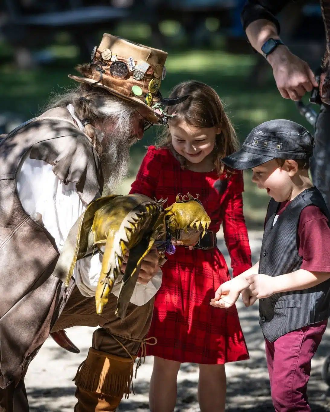 Ohio Renaissance Festival: A Day Trip From Indy With Kids 4 Children getting a close look at birds at the festival
