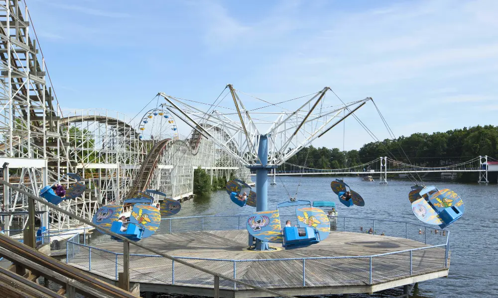 Amusement ride along the Indiana Beach Boardwalk in Monticello