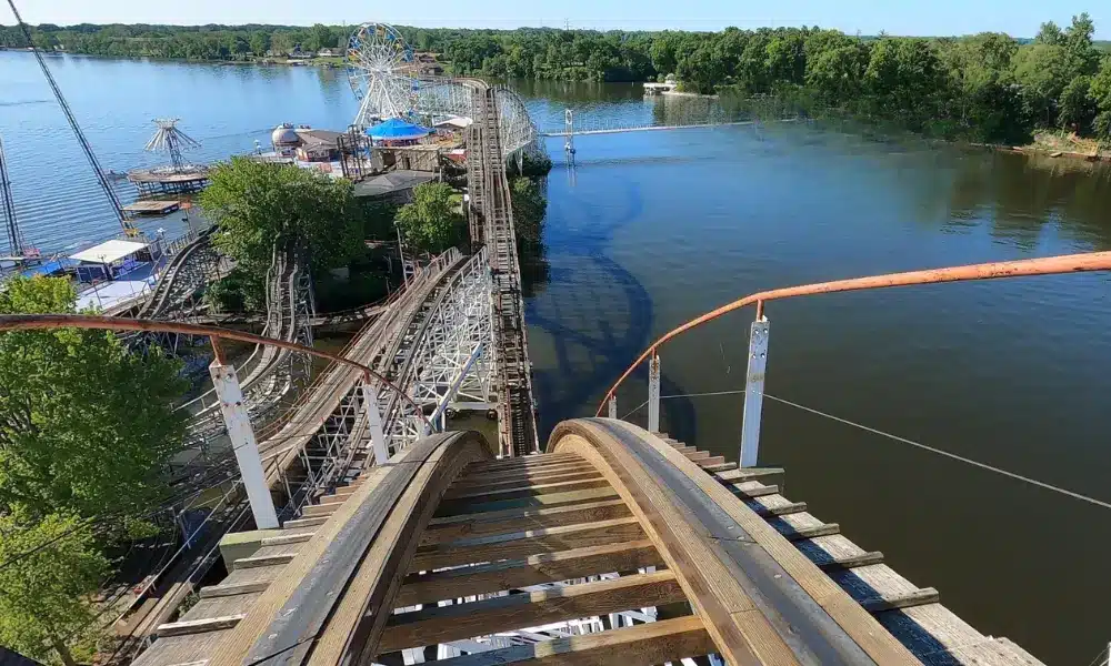 Wooden roller coaster at Indiana Beach in Monticello, Indiana