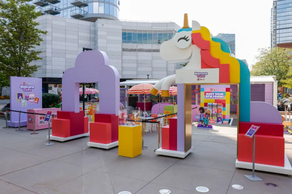 Things to Do This Weekend in Indianapolis with Kids | September 18-20, 2026 1 Colorful LEGO Friends Unicorn Café pop-up with building stations and a giant unicorn entrance
