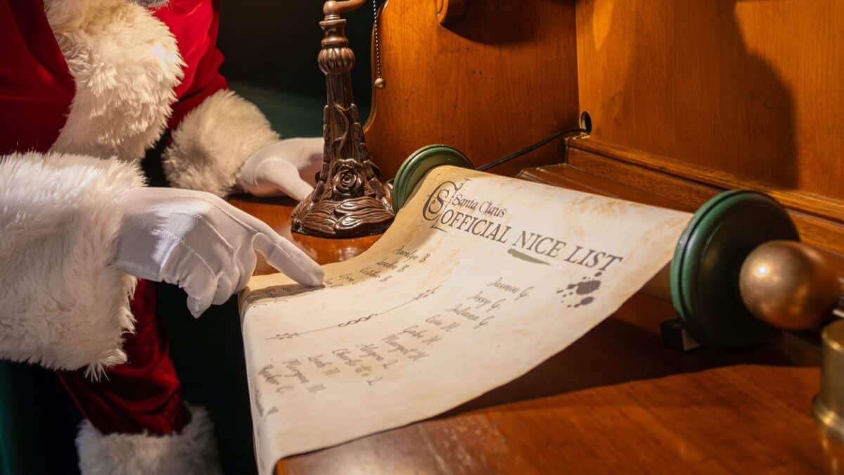 Santa reads his Official Nice List at The Children's Museum of Indianapolis